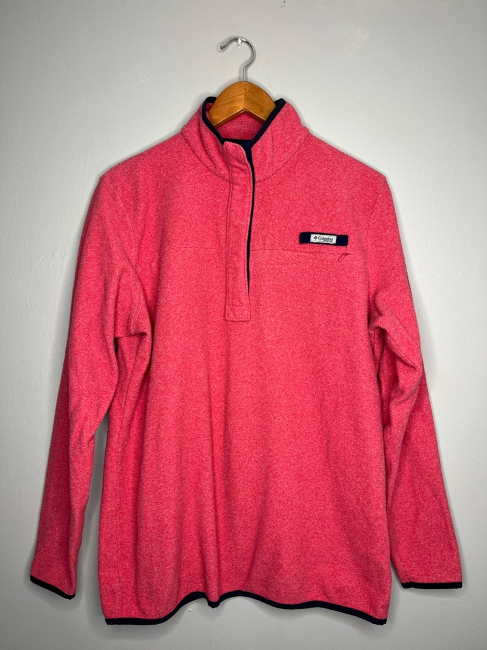 Columbia PFG Men’s Red Half Button Front Fleece Pullover Sweatshirt Sweater